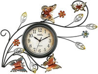 AMS Wanduhr "9446" Quarz,Metall,antike Zeiger,Wohnzimmer,Esszimmer,Arbeitszimmer,Flur
