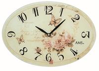 AMS Wanduhr "W9478" Quarzuhr,Glas,Wohnzimmer,Esszimmer,K&uuml;che,Arbeitszimmer,B&uuml;ro,