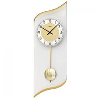 AMS Pendelwanduhr "W7437" Quarzuhr,Glasgeh&auml;use,Esszimmer,Wohnzimmer,Made in Germany