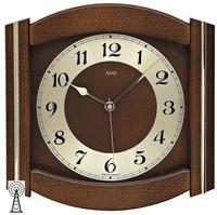 Funkwanduhr AMS "F5822/1", braun (nussbaumfarben), Wanduhren, B/H/L: 27cm x 5cm x