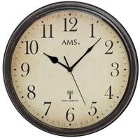 AMS 5962 Wanduhr, Metallgeh&auml;use, Vintage, Mineralglas