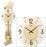 AMS Pendelwanduhr "W7427" Quarzuhr, Holz-/Messinggeh&auml;use,Esszimmer,Wohnzimmer,Made