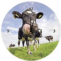 Artland Wanduhr "Holstein-Kuh mit gewaltiger Zunge" wahlweise mit Quarz- oder