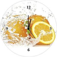 Artland Wanduhr "Orange mit Spritzwasser" wahlweise mit Quarz- oder Funkuhrwerk,