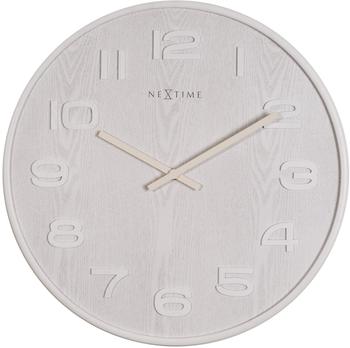 Nextime Wall Clock Wood Big weiß (Nex012900)
