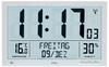 AMS Digitale Funk Wanduhr Thermometer Hygrometer Kunststoff silber Neu