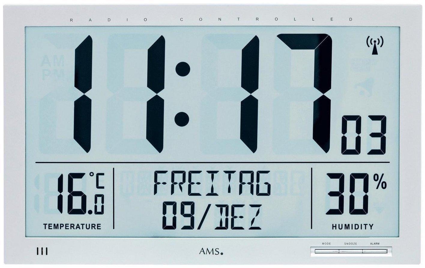 AMS Digitale Funk Wanduhr Thermometer Hygrometer Kunststoff silber Neu Test  TOP Angebote ab 81,10 € (Februar 2023)