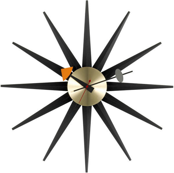 Vitra Sunburst Clock schwarz/messing (20125305)