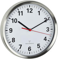 TFA 60.3529.02 Funk Wanduhr 220 mm x 45 mm Aluminium Schleichendes Uhrwerk (lautlos),