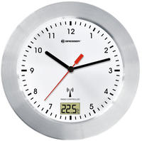 BRESSER Funkwanduhr MyTime Bath wei&szlig; silber Aluminium, &Oslash; 17,0 cm