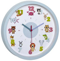 TFA Dostmann Little Animals Quarz Wanduhr 30.9 cm x 4.4 cm Hellblau