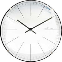 Nextime - Tisch- Wanduhr Big Stripe Mini Dome &Oslash; 20 Cm Wei&szlig; Wanduhr