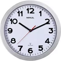 MAUL Wanduhr Step wei&szlig;/silber Kunststoff 30cm inkl. Batterie