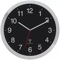 TFA Dostmann 60.3545.01 Funk Wanduhr 400 mm x 50 mm x 400 mm Silber Gro&szlig;es Display