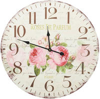 Vintage Wanduhr Blumen 60 Cm Vidaxl