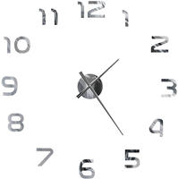 vidaXL 3D-Wanduhr Modernes Design 100 cm XXL Silbern