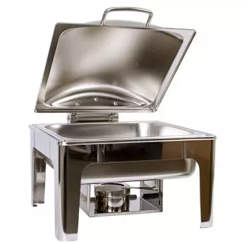 Airbrush-City Edelstahl Luxus Speisenwärmer 2/3 Warmhaltebehälter Chafing Dish 6,0 Liter