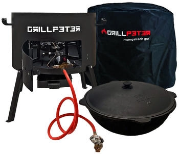 Grillpeter Utschak Nurlan Ø50 Set Kazan 22L mit Gasbrenner und Abdeckhaube