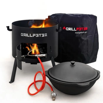 Grillpeter Utschak Nurlan mit Kazan 16L Gaskocher und Abdeckhaube