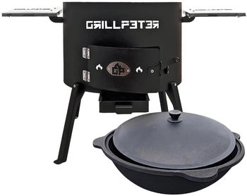 Grillpeter Utschak Nurlan Ø50 Set Kazan 22L aus Gusseisen mit Ablagenset