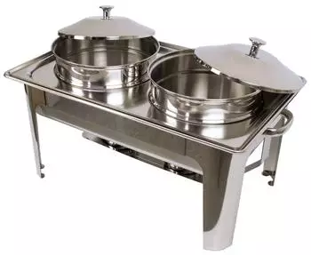 Airbrush-City Chafing Dish rund, Edelstahl, 2x 4,5L (824)