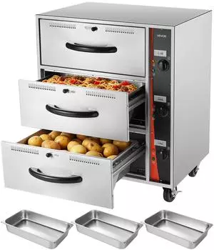 VEVOR Drawer Warmer Three-Drawer
