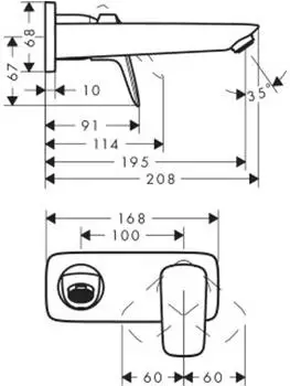 Hansgrohe Hansgrohe Logis 2-Loch Waschtischarmatur (71220670) – Praktische Einhebelmischer-Bedienung