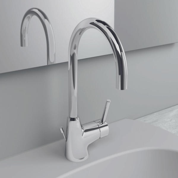 Cinwiny Waschtischarmatur Aus Poliertem Chrom – Moderner Wasserhahn Mit Schwenkbarem Auslauf Fürs Badezimmer