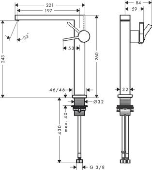 Hansgrohe Tecturis E 240 Fine CoolStart EcoSmart+ brushed bronze (73072140) – Hansgrohe Tecturis E 240 Fine – Wasserspar-Armatur mit CoolStart