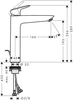 Hansgrohe Logis 190 mit Zugstangen-Ablaufgarnitur mattschwarz (71090670) – Elegantes Design und hochwertige Materialien
