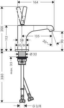 Axor Citterio E 90 Einhebel-Waschtischmischer mit Pingriff edelstahl optic 36102800() – Axor Citterio E 90 Einhebel-Waschtischmischer mit Pingriff