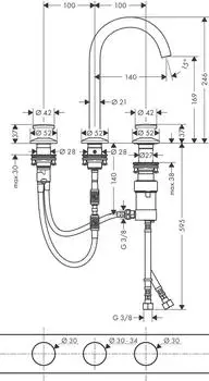 Axor One Select 170 3-Loch mit Push-Open Ablaufgarnitur chrom (48070000) – Exklusives Design trifft auf Funktionalität: Axor One Select 170 3-Loch mit Push-Open Ablaufgarnitur chrom (48070000)