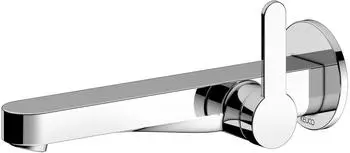 KEUCO IXMO Einhebel-Waschtischarmatur rund 197 mm mit Griff Flat verchromt (59516011301)