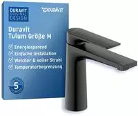 Duravit Tulum Einhebel-Waschtischmischer M FreshStart, ohne Ablaufgarnitur,
