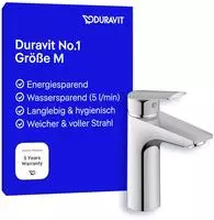 Duravit No.1 M Freshstart Waschtischmischer, Ohne Ablaufgarnitur,