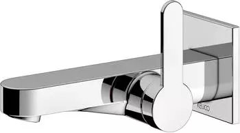 KEUCO IXMO Einhebel-Waschtischarmatur eckig 165 mm mit Griff Flat verchromt (59516010302)