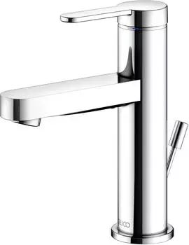 KEUCO IXMO Einhebel-Waschtischarmatur mit Zugstangen-Ablaufgarnitur 147 mm mit Griff Flat verchromt (59502013000)