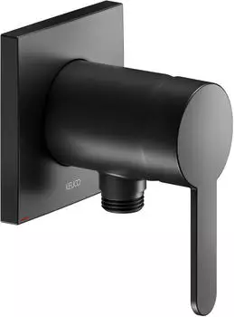 KEUCO IXMO_solo Einhebel-Waschtischarmatur mit Schlauchanschluss eckig mit Griff Flat schwarz matt (59552370302)