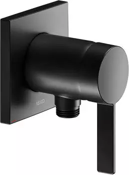 KEUCO IXMO_solo Einhebel-Waschtischarmatur mit Schlauchanschluss eckig mit Griff Pure schwarz matt (59552379502)