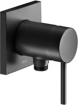 KEUCO IXMO_solo Einhebel-Waschtischarmatur mit Schlauchanschluss eckig mit Griff Soft schwarz matt (59552370202)