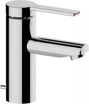 KEUCO Plan Blue Einhebel-Waschtischarmatur mit Zugstangen-Ablaufgarnitur 144 mm mit verl&auml;ngertem Griffhebel verchromt (53902010001)