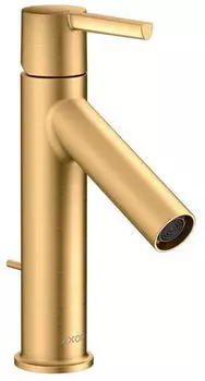 Axor Starck 100 CoolStart mit Hebelgriff und Zugstangen-Ablaufgarnitur brushed brass (10007950)