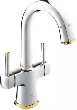 GROHE 2-Griff-Waschtisch-Batterie Grandera schwenkbarer Auslauf chrom/gold (20666IG0)