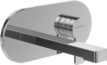 Villeroy & Boch Architectura Einhebel-Waschtischarmatur mit Push-Open-Ablaufgarnitur Wandmontage Chrom TVW10311211061