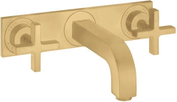 Axor Citterio 3-Loch Waschtischarmatur mit Platte Kreuzgriff Unterputz 226 mm Brushed Gold Optic 39144250