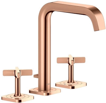 Axor Citterio E 3-Loch Waschtischarmatur 170 mit Zugstangen-Ablaufgarnitur Polished Red Gold 36108300