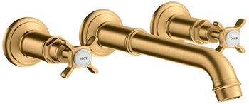 Axor Montreux 3-Loch Waschtischarmatur Kreuzgriff Unterputz Brushed Brass 16532950
