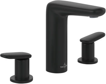Villeroy & Boch Antao Dreiloch-Waschtischarmatur mit Push-Open-Ablaufgarnitur Standmontage Matt Black TVW111001000K5