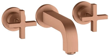 Axor Citterio 3-Loch Waschtischarmatur Kreuzgriff Unterputz 162 mm Brushed Red Gold 39313310