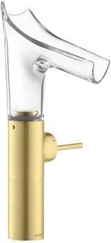 Axor Starck V Einhebel-Waschtischmischer 220 mit Glasauslauf Brushed Brass 12114950